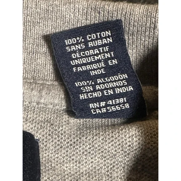 Chaps Ralph Lauren Natural Stretch Men Grey Crest Polo Shirt Size Medium - Picture 4 of 5